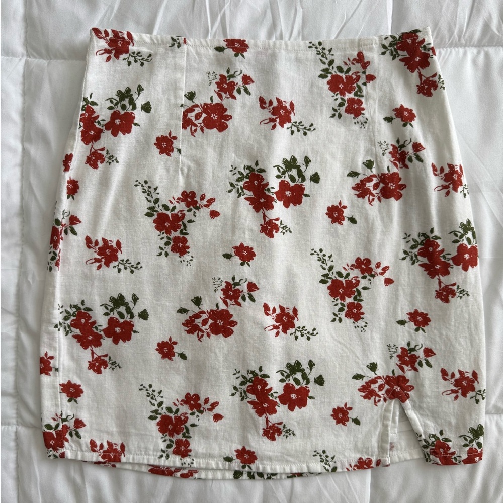 ASOS Red Floral Mini Skirt